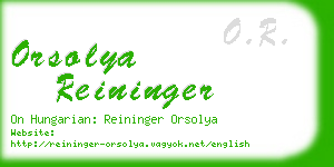 orsolya reininger business card